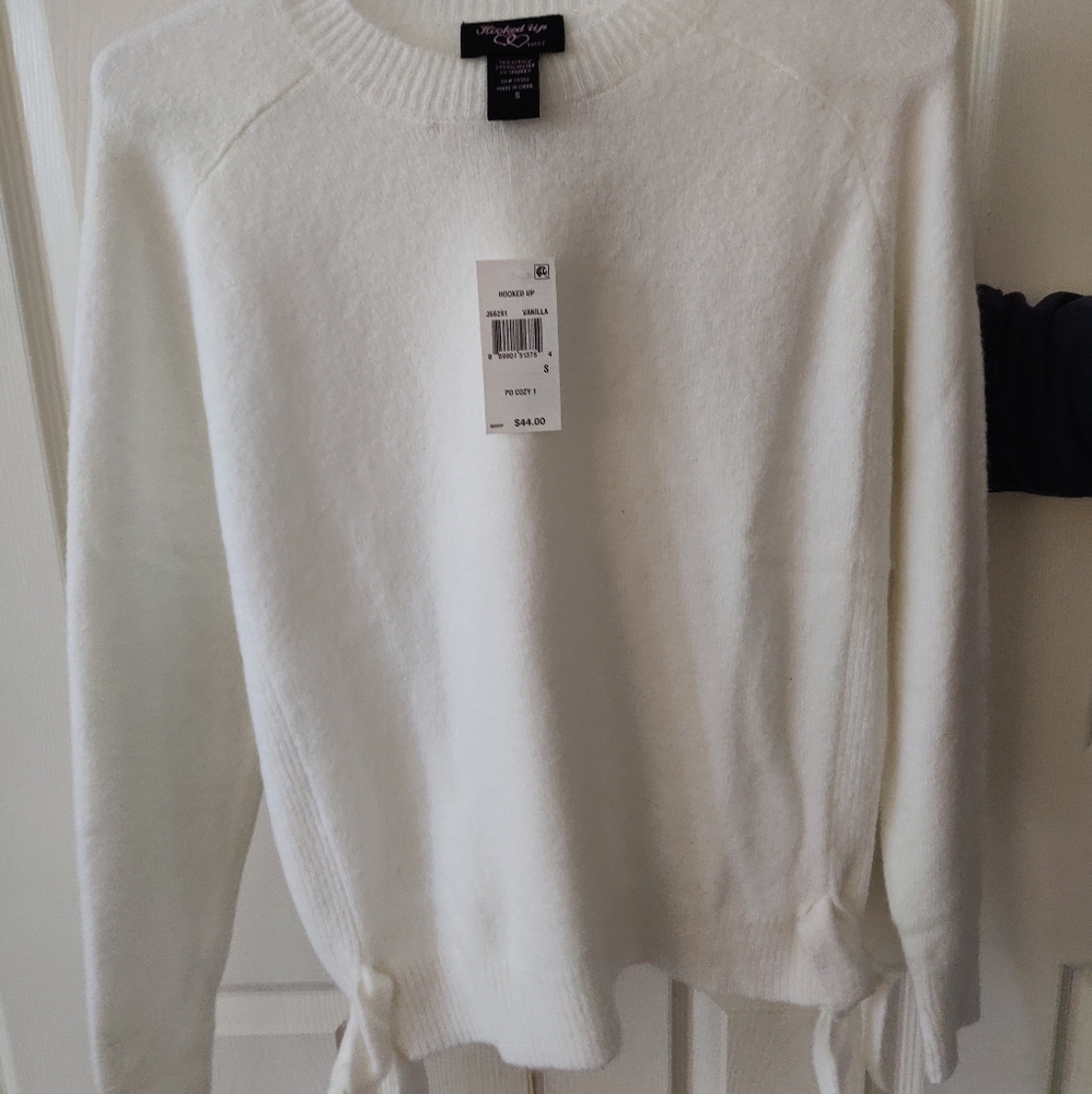 white sweater